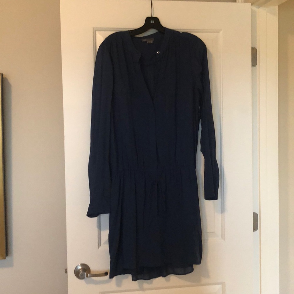 Vince Navy Drop Waist Mini Dress